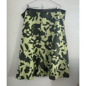 Sherry Taylor Skirt Womens Plus 3X Floral Print A-Line Lined Linen Fairy Garden